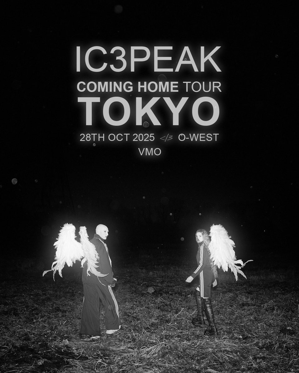 特報💣IC3PEAK初来日😈👼10/28渋谷o-west公演に VMO対バンします🪽🪽

🎫👇
midnighteast.zaiko.io/e/ic3peak-tokyo