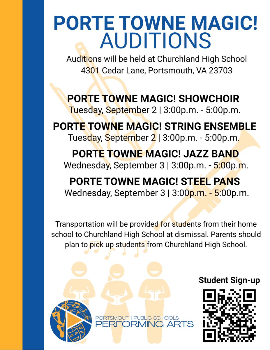 Audition Alert!!! Please Share! <a href="/SLMillaci/">Mr. Shawn L. Millaci</a> <a href="/nicscud/">Nicole DeVries</a> <a href="/PortsVASchools/">Portsmouth Schools</a>