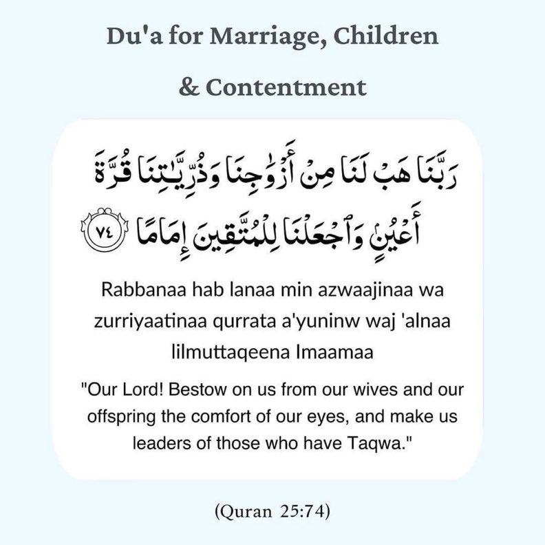 Duaa for marriage, children and contentment