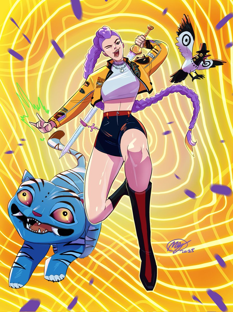 MeganHuang5's tweet photo. Rumi and the cute companions! gave her a bit of a more rock n roll vibe, because I thought she'd pull it off well. :P
Gonna catch the movie in theatre's this weekend too ๐
#rumi #derpytiger #kpopdemonhunters #sussiehatter https://t.co/m2sgzhwL4F