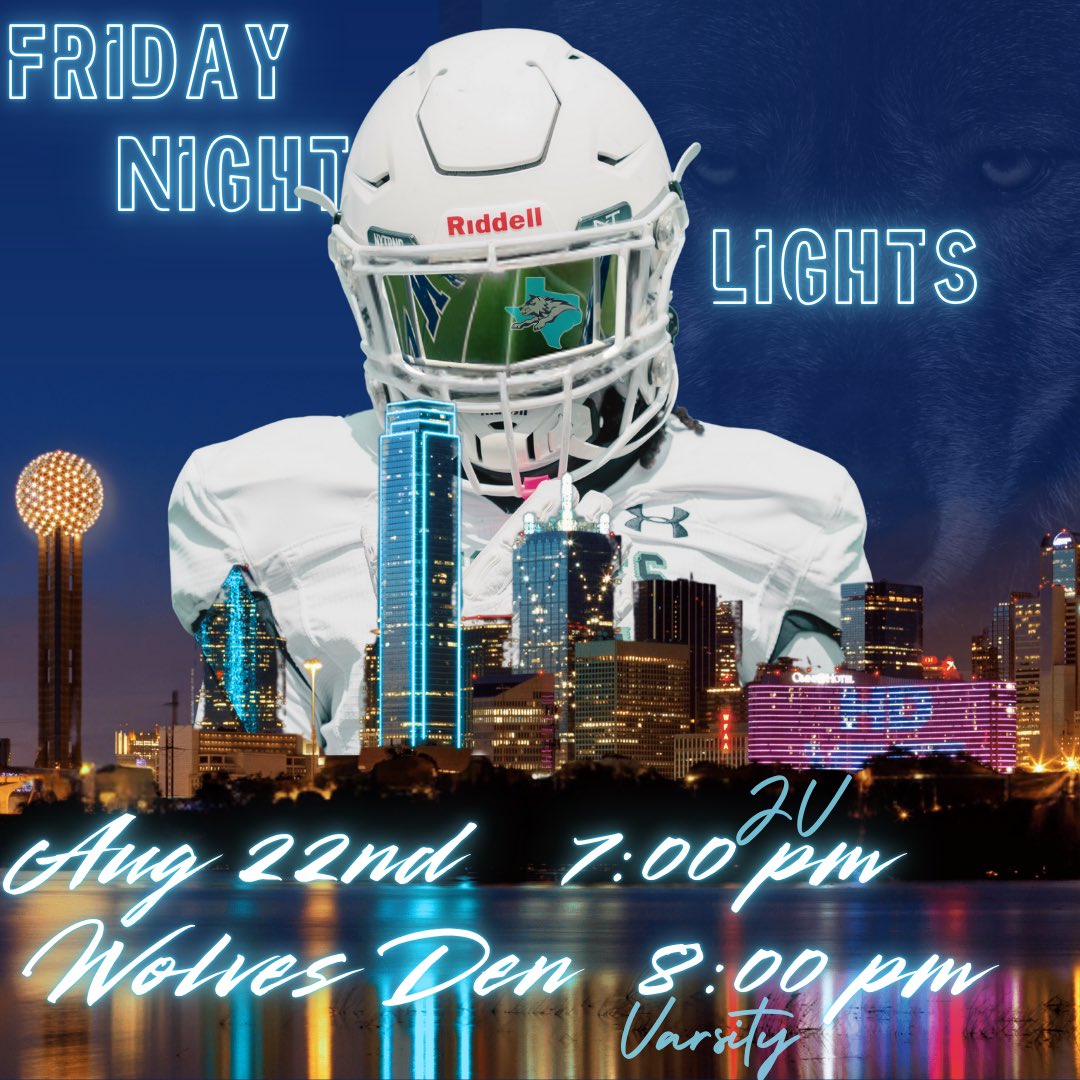 Ranchview Football (@rhswolfpackfb) on Twitter photo Letโs PACK The Wolvesโ Den tonight.
Itโs free and fun!
JV at 7
Varsity at 8
#LevelUp
#WWW
#WestsideBestside
<a href="/RanchviewWolves/">Ranchview High School</a> <a href="/CFBISD/">Carrollton-Farmers Branch ISD</a> <a href="/kara_miller3/">Kara Miller</a> <a href="/PutterRenee/">Renee Putter</a> <a href="/RamirezCoach/">Michael Ramirez</a> Letโs PACK The Wolvesโ Den tonight.
Itโs free and fun!
JV at 7
Varsity at 8
#LevelUp
#WWW
#WestsideBestside
<a href="/RanchviewWolves/">Ranchview High School</a> <a href="/CFBISD/">Carrollton-Farmers Branch ISD</a> <a href="/kara_miller3/">Kara Miller</a> <a href="/PutterRenee/">Renee Putter</a> <a href="/RamirezCoach/">Michael Ramirez</a>