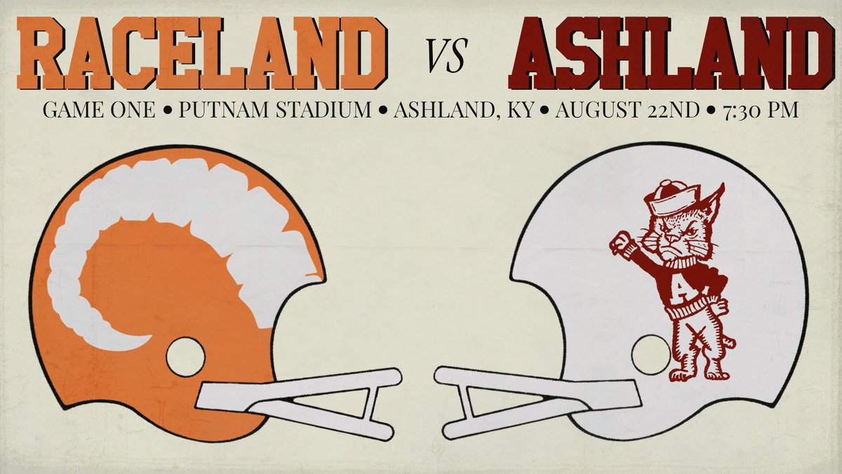 GAME 1️⃣
🆚 <a href="/Tomcat_football/">Ashland Football</a> 
📍 Ashland, KY
🏟️ Putnam Stadium
🥋 ⬜️ on ⬜️
📻 <a href="/CollierSZLive/">James Collier</a> 
📺 <a href="/KoolHitsSports/">Kool TV</a>