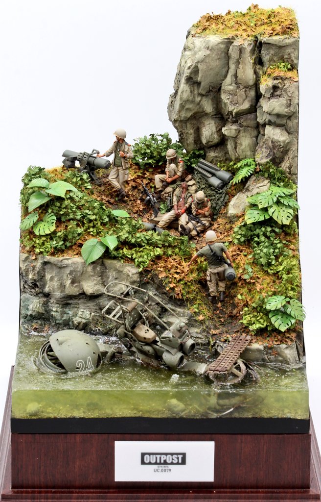 【OUTPOST(前哨陣地)】
対MS特技兵ジオラマ完成しましたー！
宇宙世紀でも有線誘導弾が残っているっていいですよね

明日8/23(土)北千住にて行われる千葉しぼり復活祭にてゲスト卓にて実物展示させていただきます！宜しければ是非に〜✨
#千葉しぼり展示会2025