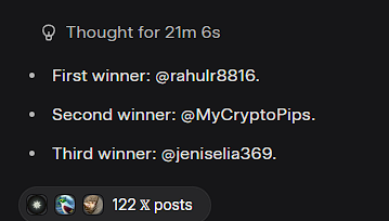 Spitty (@spitfiretraders) on Twitter photo Better late than never
Congrats to the competition winners
Drop me a DM to claim your prize
<a href="/rahulr8816/">TacticTrader</a>
<a href="/jeniselia369/">Janishemoda neven</a>
<a href="/MyCryptoPips/">Crypto Pips</a> Better late than never
Congrats to the competition winners
Drop me a DM to claim your prize
<a href="/rahulr8816/">TacticTrader</a>
<a href="/jeniselia369/">Janishemoda neven</a>
<a href="/MyCryptoPips/">Crypto Pips</a>