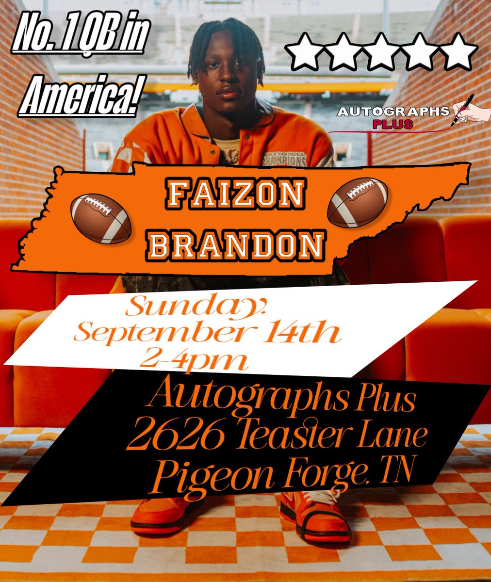 ErikAinge3's tweet photo. Make plans! Sunday after Georgia game! Autographs Plus in Pigeon Forge! 2 PM https://t.co/q80Vnhcyo5