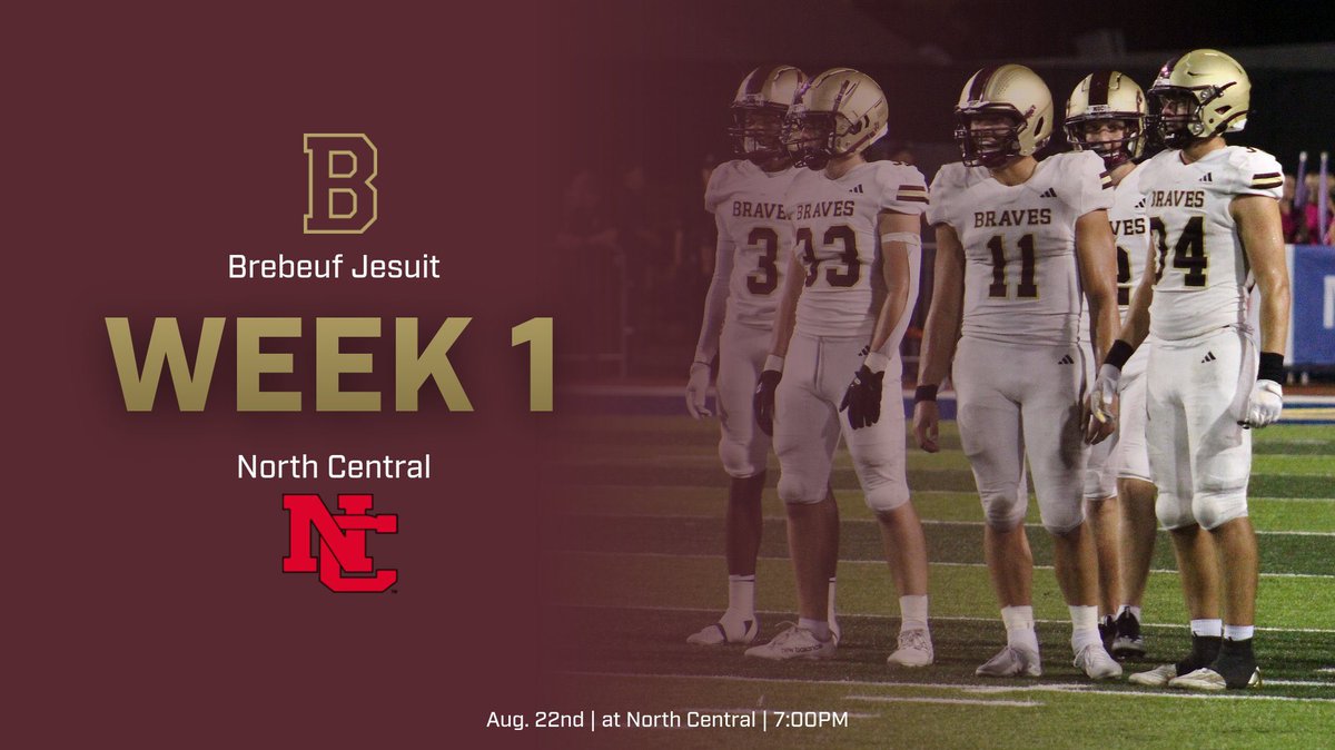 Week 1 Gameday Thread!

Vs: North Central
Location: at North Central
Kick: 7:00 PM
Weather: 78F
Stream: IHSAA TV &amp; ISC Sports Network
Tickets: gofan.co/event/3975694?…

#GoBraves | #MOC