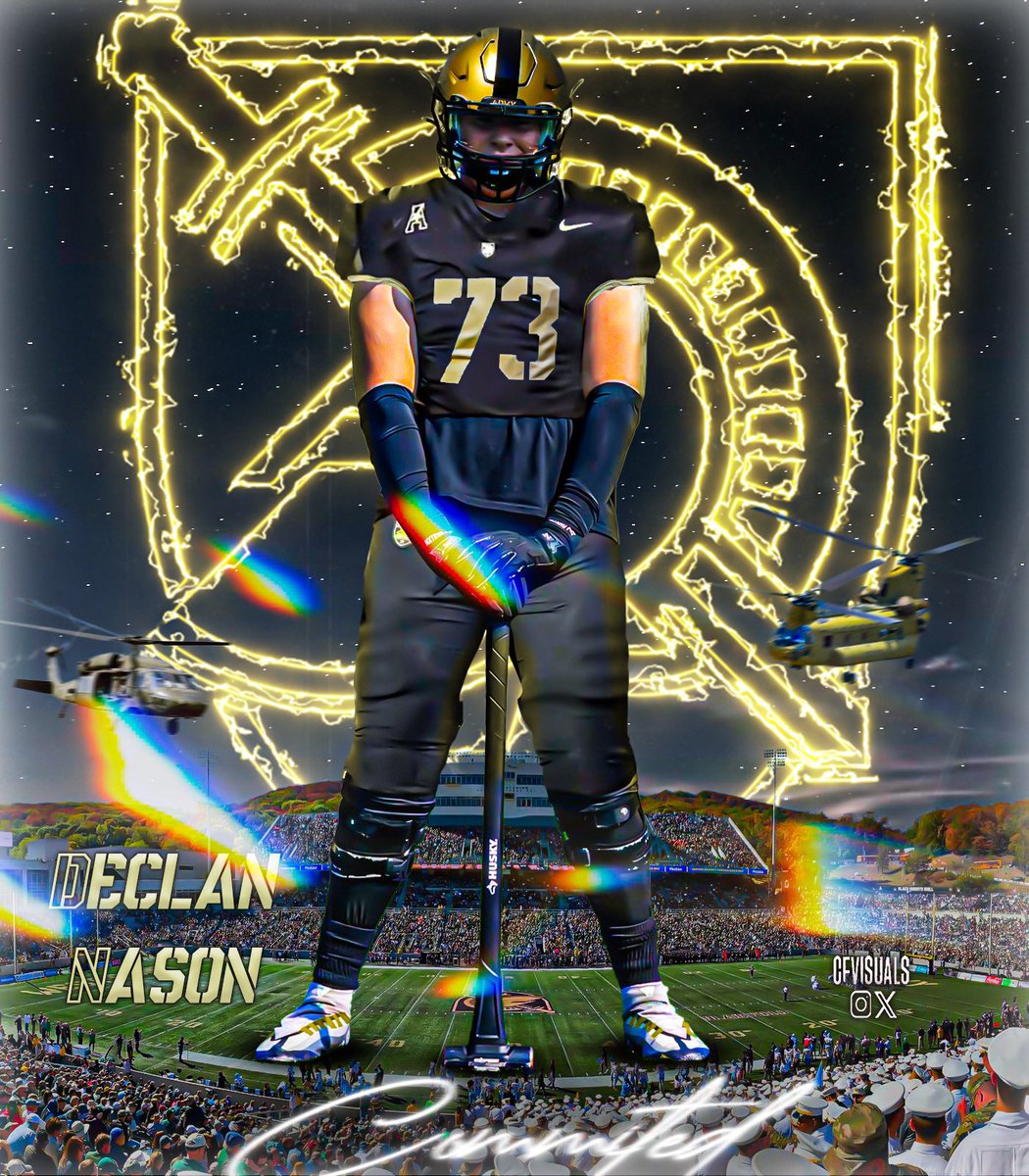 After a lot of prayer and thought, I have made the decision to serve my nation and play football for <a href="/ArmyWP_Football/">Army Football</a>. Thank you <a href="/CoachJeffMonken/">Jeff Monken</a> <a href="/CoachHestness/">Seth Hestness</a> <a href="/MikeViti/">Mike Viti</a> for the chance to be a Black Knight! #Committed #army #Westpoint #BEATNavy #HeHimNasty #pancakes #trenches