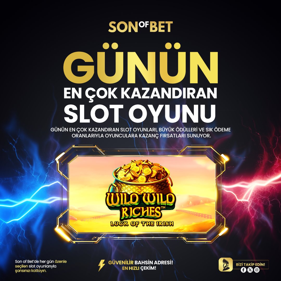 sonofbt's tweet photo. 🎰 Günün Slot Oyunu: Wild Wild Riches – Lock of the Irish!
💰 Yüksek ödeme oranları, büyük ödüller ve bol kazanç fırsatları seni bekliyor.
⚡ Şansını katla, kazancını artır!
#casino #slot #bet #kazanç #bonus https://t.co/YNj5yv0cEk