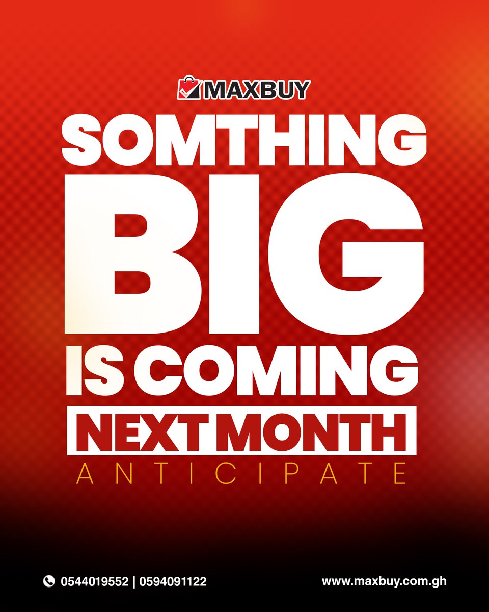 maxbuyghana's tweet photo. A significant event is approaching in September! Indeed, it is quite substantial..... Prepare yourself #MaxbuyGhana #surprice #Deals #Discounts https://t.co/tc3q4XXvKz