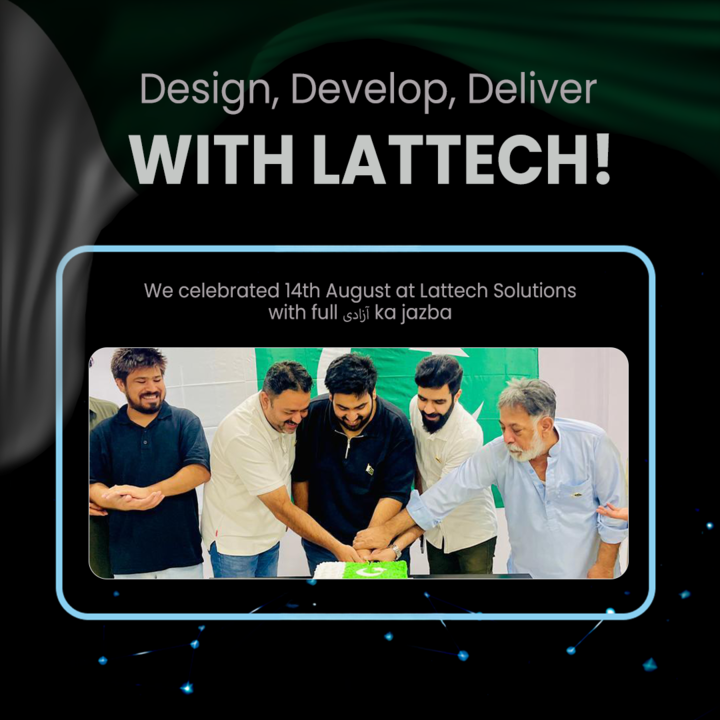 LattechS's tweet image. 💚 Jazba, smiles &amp;amp; cake 🎂
Lattech celebrated #14August with unity &amp;amp; innovation 🚀
#PakistanZindabad 
#14August 
#Innovation
#LattechSolutions