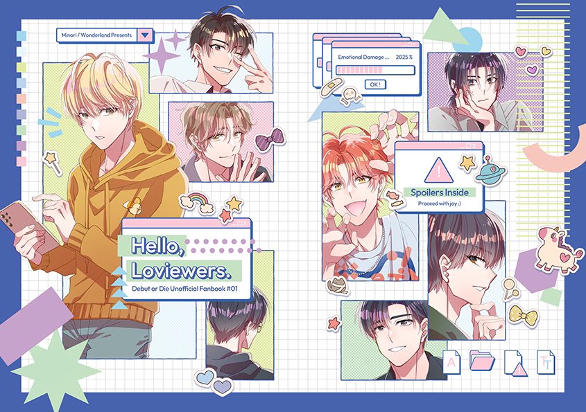 hmp_mino's tweet image. 出道死web再錄本《Hello, Loviewers》委託楓林館通販囉！
📚紙本規格：A5彩封/黑白內文20P
💲通販價格：NT 140
❗️內容涉及劇透並且9成以上的都是網路上公開過的漫畫，若有未公開的部分之後也會另行公開，請確認後再購買
🌍Overseas orders are available.
🔗Find order link below！
#出道死 #DMJ