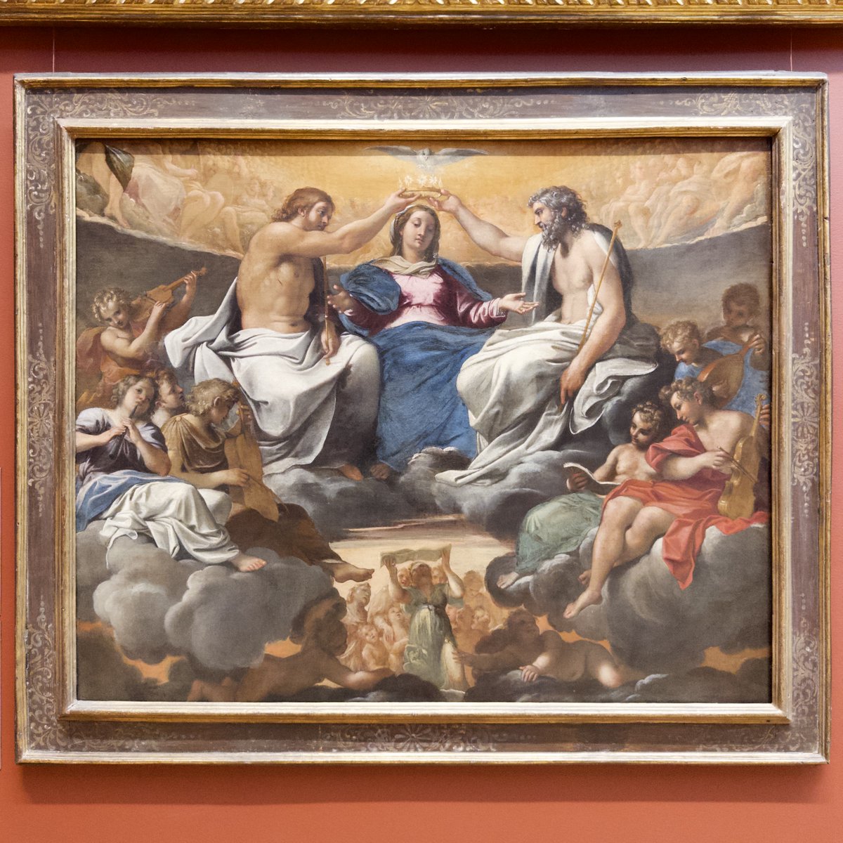 Happy Feast of the Queenship of Mary! I came across this painting at the Metropolitan Museum of Art in NYC: The Coronation of the Virgin (after 1595) by Annibale Carracci. 

Our Lady Queen of Peace, pray for us.