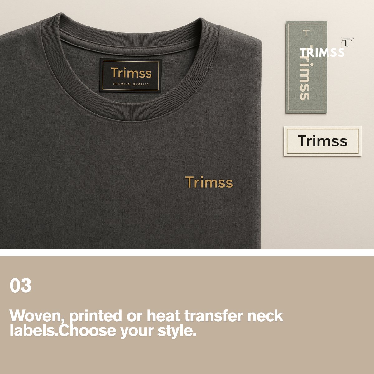 trimsscustom's tweet photo. Custom labels &amp; tags = Big Impact 🔝
✔️ Brand recognition
✔️ Pro look
✔️ Customer trust

At Trimss, we make fully customizable labels &amp; tags to complete your collection. 🚀

#FashionBrand #CustomLabels #Startup https://t.co/HHfoRx4N9r