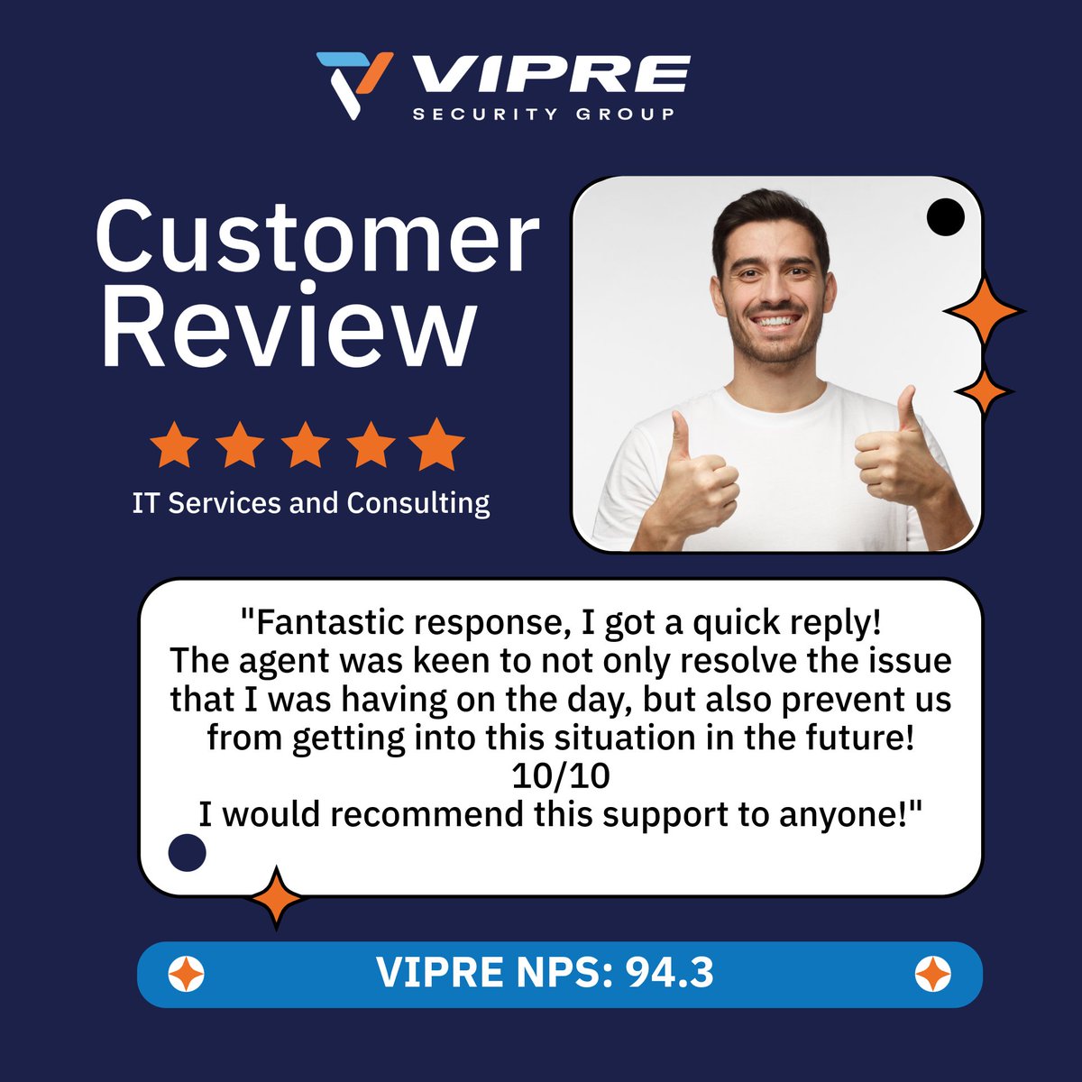 VIPRESecurity's tweet image. ⭐ &quot;Fantastic response, quick reply! The agent fixed my issue AND helped prevent it from happening again. 10/10 – I’d recommend this support to anyone!&quot; ⭐

Fast + proactive = world-class support. 🙌

#CustomerFeedback #ProactiveSupport #10OutOf10 #CustomerExperience