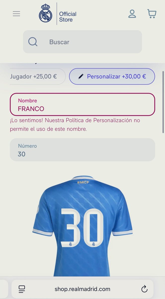 ⛔ El Real Madrid PROHÍBE poner 'Franco' en su camiseta oficial