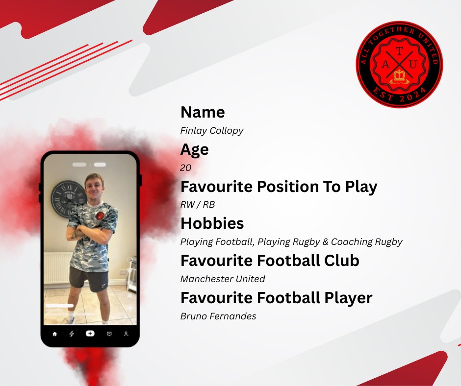 ATU_FC's tweet image. Meet Our Player's

Next Up Is Our Newest Signing Finlay Collopy

Finlay Is Available For Sponsorship - £25 For 12 Months

Please Contact Us Regarding Sponsorship Details @ alltogetherunitedfc@gmail.com 

All Raised Money Will Be Donated To Our Chosen Charity @HelpforHeroes

🙏❤️