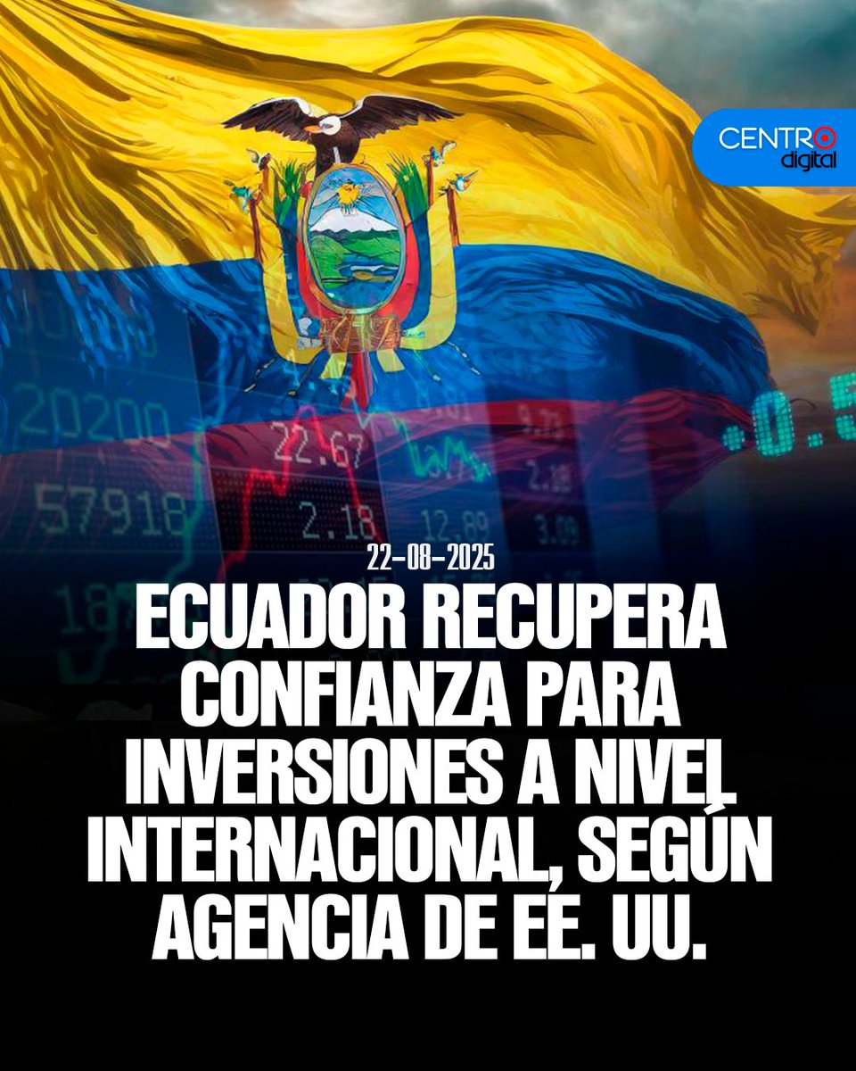 CENTRO Digital (@radiocentroec) on Twitter photo La agencia internacional de calificación crediticia Standard & Poor’s (S&P) elevó la calificación de Ecuador de negativa a estable, informó el Ministerio de <a href="/FinanzasEc/">Economía Finanzas Ec</a>. Este cambio refleja la confianza de los mercados internacionales en la economía del país.
Los Detalles ➡️ La agencia internacional de calificación crediticia Standard & Poor’s (S&P) elevó la calificación de Ecuador de negativa a estable, informó el Ministerio de <a href="/FinanzasEc/">Economía Finanzas Ec</a>. Este cambio refleja la confianza de los mercados internacionales en la economía del país.
Los Detalles ➡️