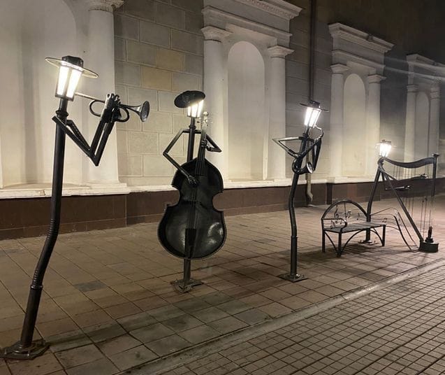 For some reason, you can hear the music from the walkway lights.