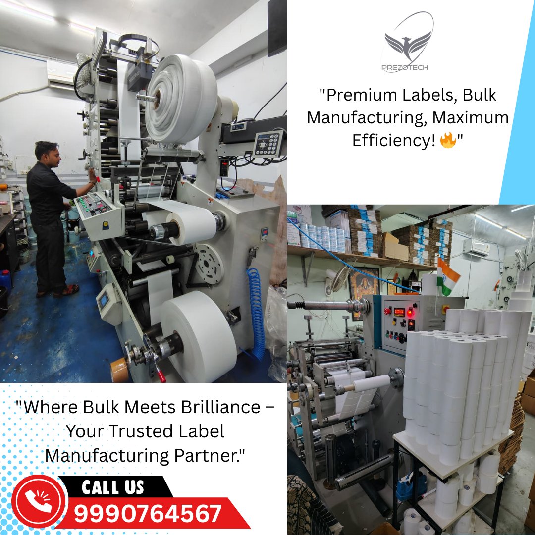 prezotechsol's tweet photo. 🚀 Bulk Label Manufacturing Made Simple!
At Prezotech, we deliver Premium Quality Labels with Maximum Efficiency 🔥
From design to production – Your Trusted Partner in Label Manufacturing. ✅
📞 Call us today: 99907664567
#LabelManufacturing #BulkLabels #PremiumLabels https://t.co/Y0TuQnGiHs