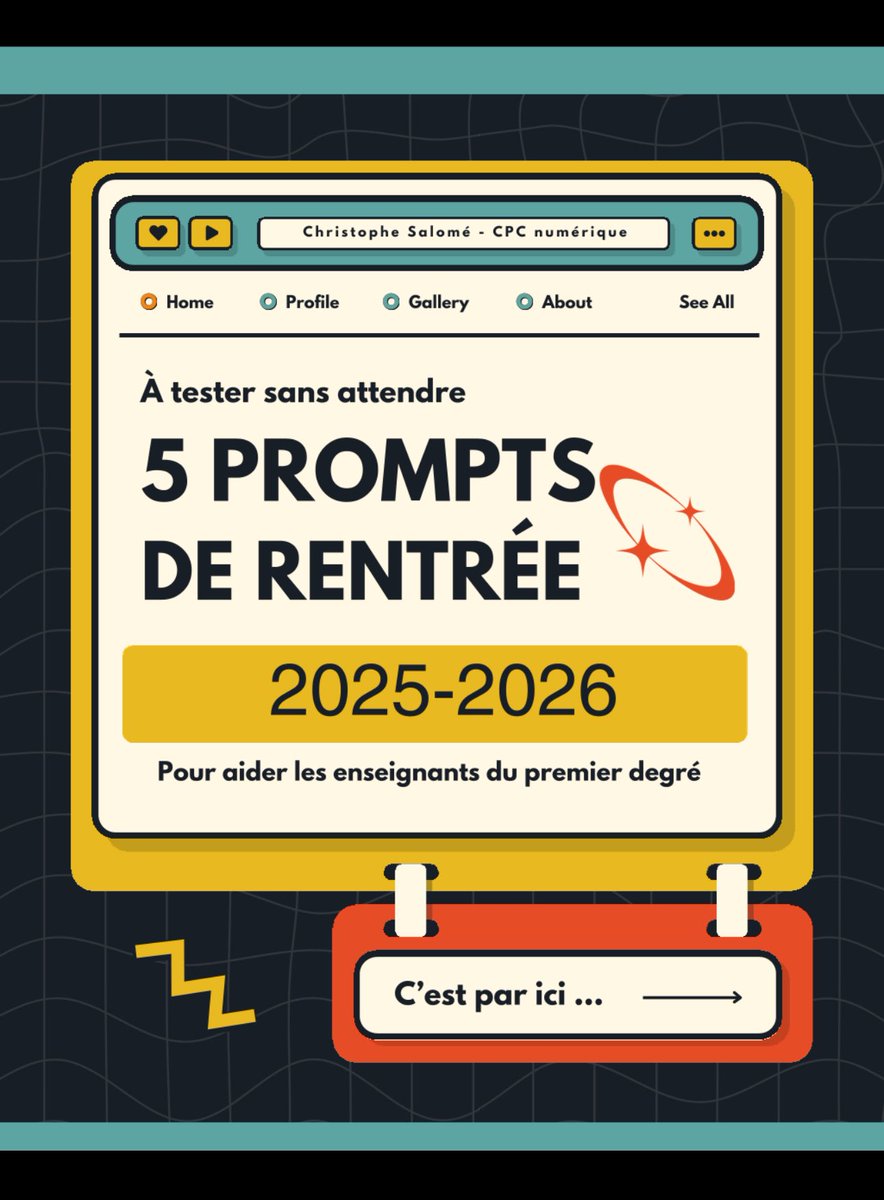 🤖 La rentrée approche ! 
Voici 5 prompts à tester pour les enseignants du 1er degré.
🥇Le 5e est mon préféré.
nuage03.apps.education.fr/index.php/s/3P…
