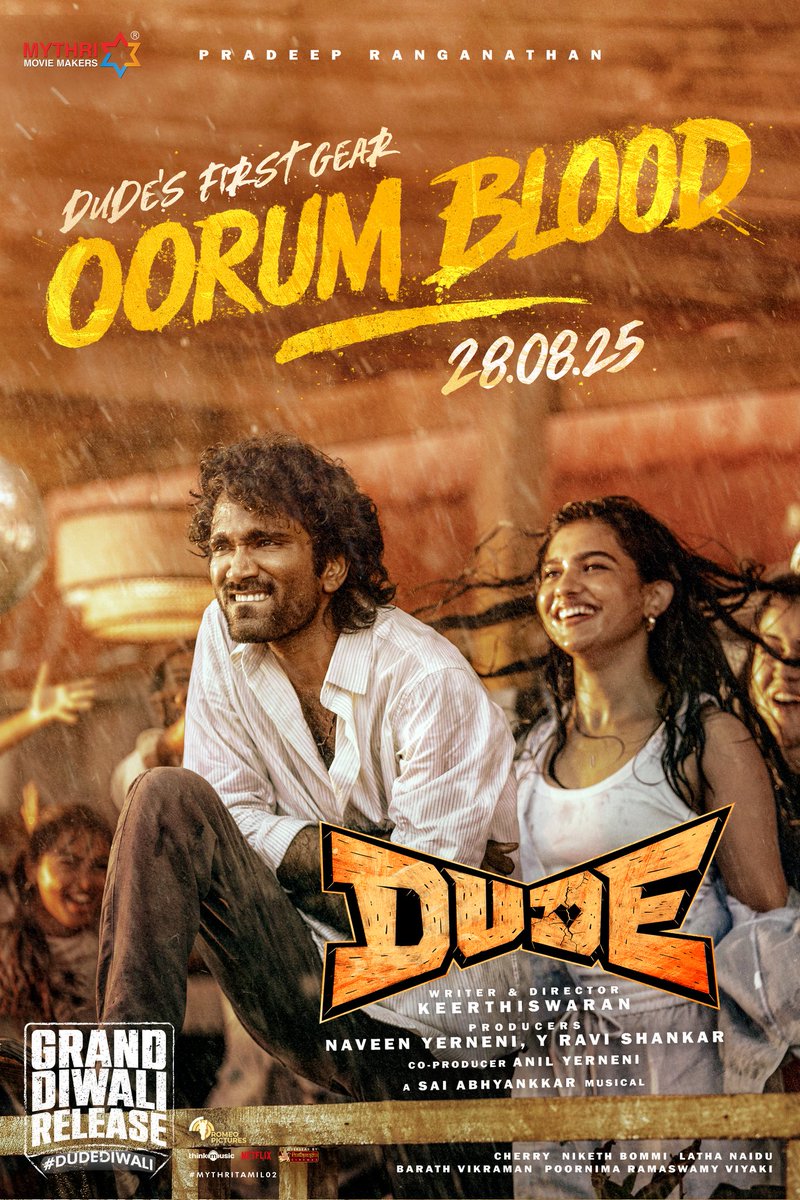 Mohammed Arif (@faazil_official) on Twitter photo Let's celebrate the arrival of the DUDE in style with Peppy Music & Blasting Visuals 💥#OorumBlood (Tamil) | #BoomBoom (Telugu) out on 28th August A <a href="/SaiAbhyankkar/">abhyankkar</a> musical in cinemas this Diwali ing 'The Sensational'
<a href="/pradeeponelife/">Pradeep Ranganathan</a> Written and directed by
<a href="/Keerthiswaran_/">Keerthiswaran</a> Let's celebrate the arrival of the DUDE in style with Peppy Music & Blasting Visuals 💥#OorumBlood (Tamil) | #BoomBoom (Telugu) out on 28th August A <a href="/SaiAbhyankkar/">abhyankkar</a> musical in cinemas this Diwali ing 'The Sensational'
<a href="/pradeeponelife/">Pradeep Ranganathan</a> Written and directed by
<a href="/Keerthiswaran_/">Keerthiswaran</a>