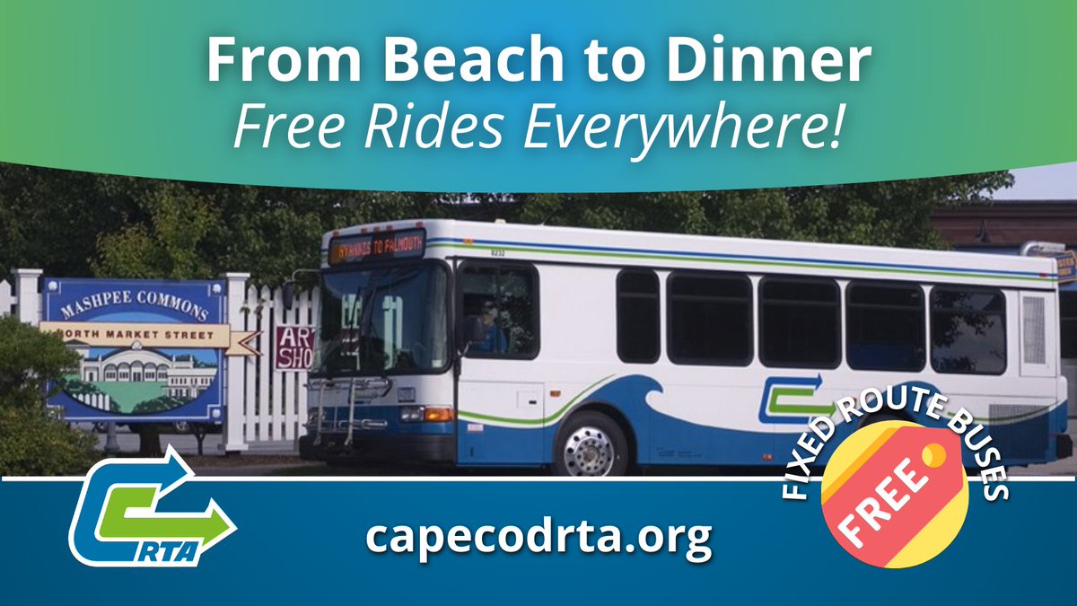 CapeCodRTA's tweet photo. Why circle for parking when you could already be having fun? 🏖️ CCRTA fixed-route buses are FREE —ride to the beach, head out shopping 🛍️, or grab dinner with friends 🍴. Stress-free, wallet-friendly.
Plan your route: https://t.co/2VxxveYveG
#CapeCodSummer #LeaveTheCarBehind https://t.co/hMt0DUdpZB