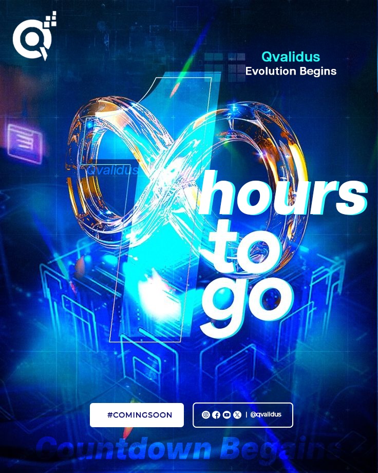 Qvalidus1's tweet image. ⏳⚡ Only 1 Hour Left!

In just 60 minutes, Qvalidus Evolution Begins — bringing innovation, transformation, and limitless possibilities to life. 🌍🔥

The countdown is in its final stage…

#Qvalidus #1HourToGo #CountdownBegins #FutureUnlocked #InnovationAhead #StayTuned