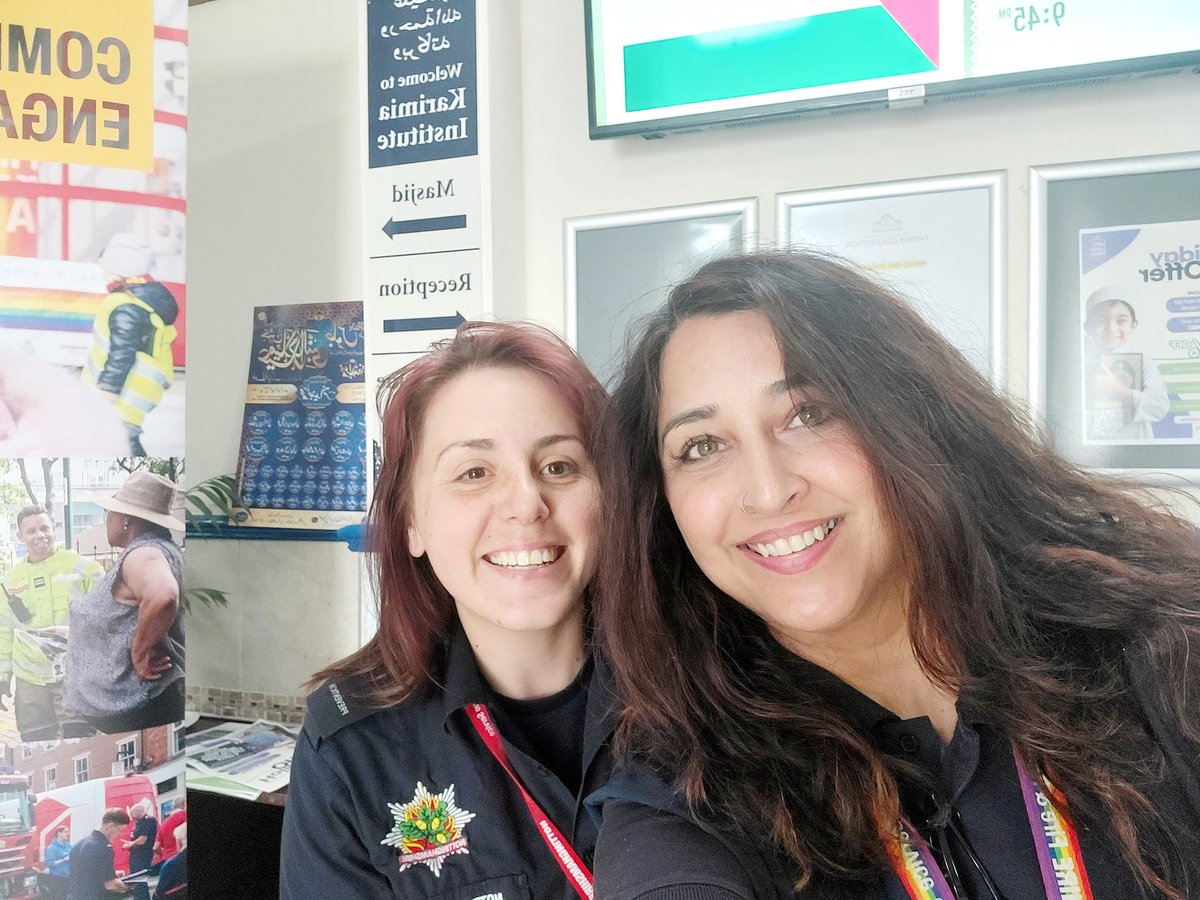 GuninderNagi's tweet photo. Recruitment campaign continues @officialkarimia with Chloe 🥰✨️ @NFRS_Prevention @nottsfire Great interactions with our Muslim community #creatingsafercommunities #inclusionmatters https://t.co/AVtJQz05Kw