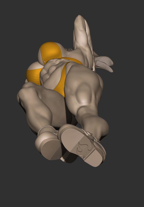 今日の進捗 水着のデザイン迷ったけどいい感じかもしれない 完成イメージ見えてきた あとちゃんと靴底の模様も彫りました