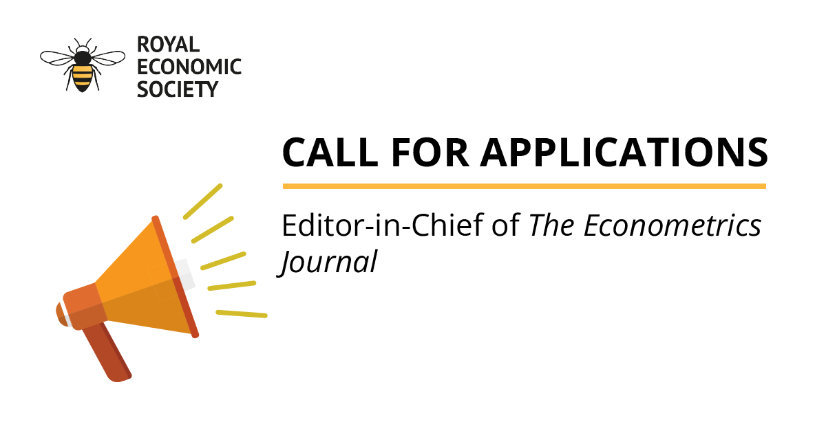 RoyalEconSoc's tweet photo. 📢 RES VACANCY - We're seeking an Editor-in-Chief for The Econometrics Journal, starting May 2026.
Play a key role in shaping the journal & advancing the RES Strategy 2024–2028.
🗓 Apply by 22 Sept 2025
🔗https://t.co/iK48kw6R2P
#RESVacancy #EconTwitter #EctJ https://t.co/MlgIOPmI4z