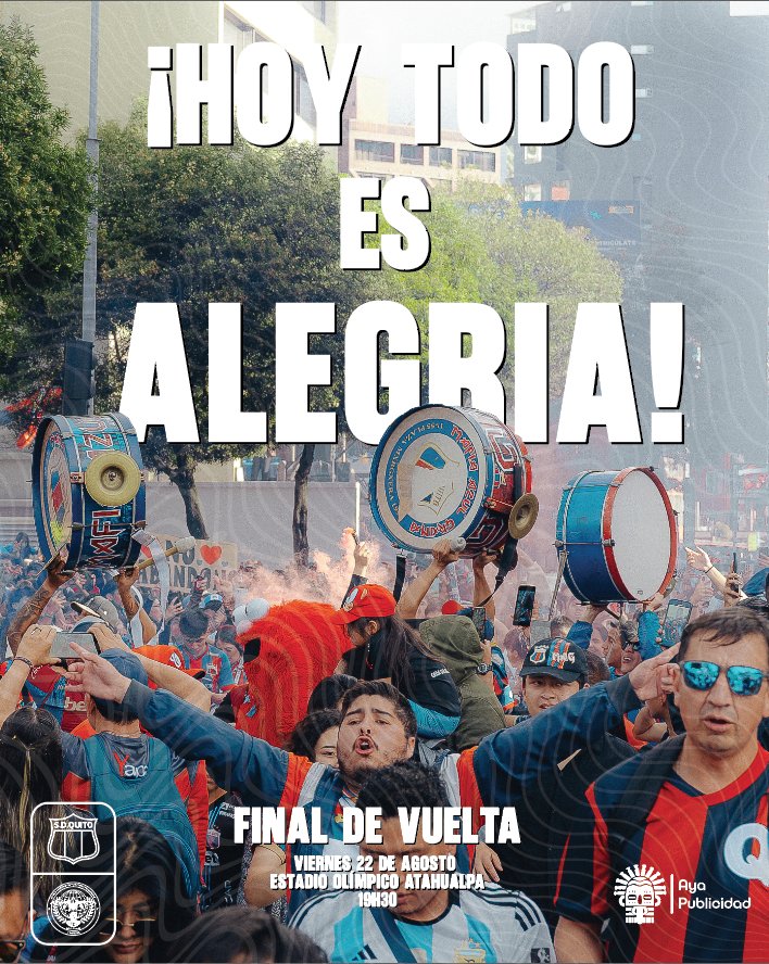 FiebreFotograf's tweet photo. ¡Hoy todo es alegría! 🔵🔴🔵 @SDQuito_Oficial

🏆 Final de vuelta 
🏟️ Estadío Olímpico Atahualpa
🕕19:30 p.m. https://t.co/mG6pT8NcCP