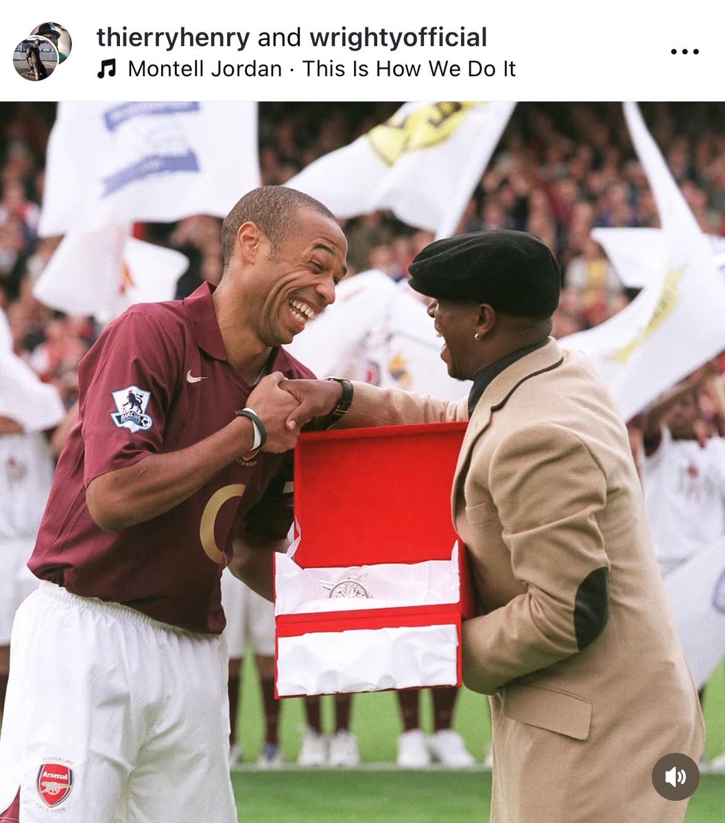📲 Thierry Henry on Instagram: “I watched your DVD of breaking THE Arsenal goal scoring record on repeat and you were one of my inspirations to achieve greater things at the club, without you it wouldn’t have been possible. Thank you <a href="/IanWright0/">Ian Wright</a>. ONE LOVE ❤️”
