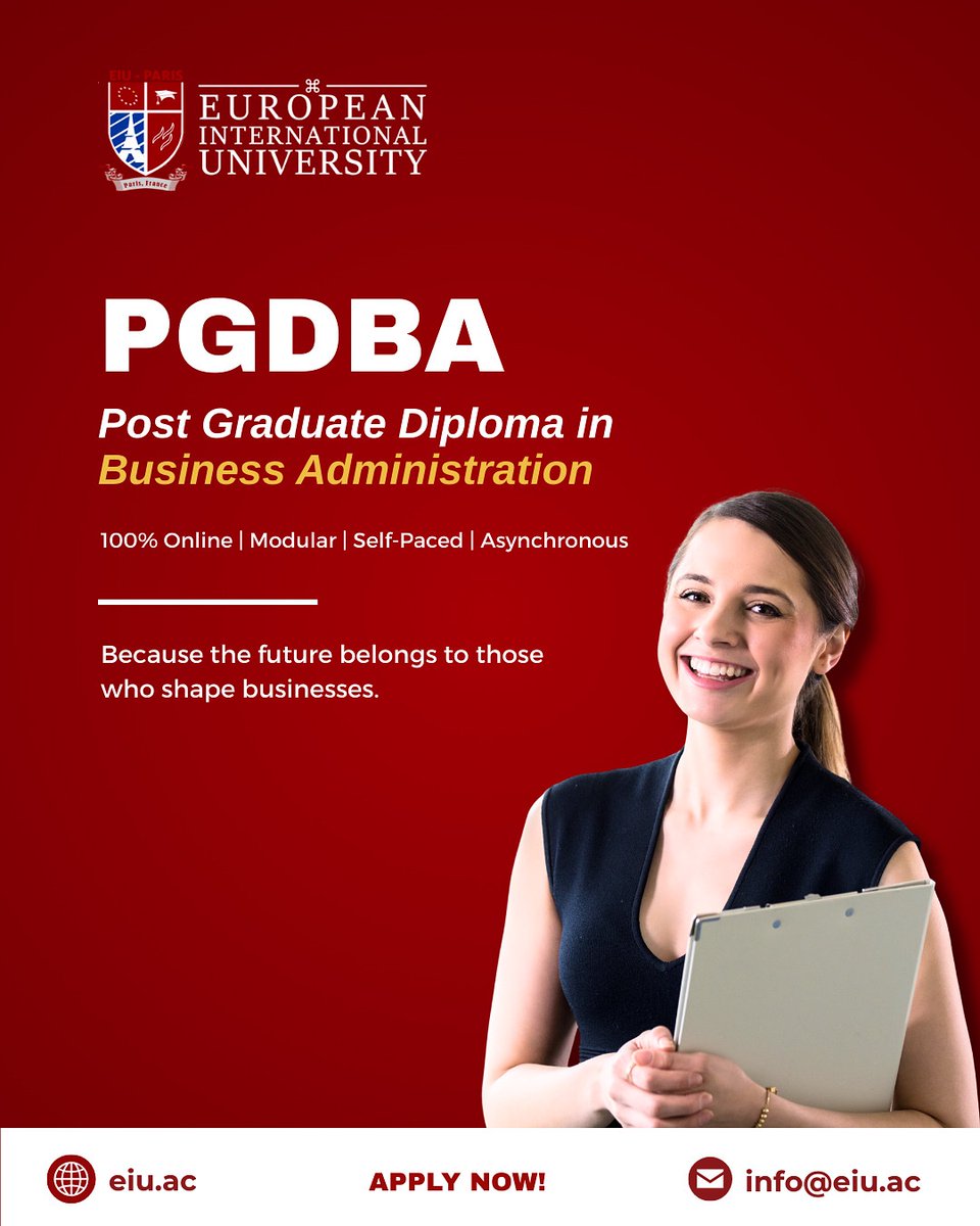PARIS_EIU's tweet image. Lead with Vision, Grow with PGDBA at EIU-Paris

🏢 100% Online | 🌍 Globally Accredited | ⏳ Flexible &amp;amp; Self-paced | 📈 Industry-aligned

More info:
📩 info@eiu.ac
📞 WhatsApp: +33607591197
🌐 eiu.ac/PGDBA

#EIUParis #PGDBA #BusinessAdministration