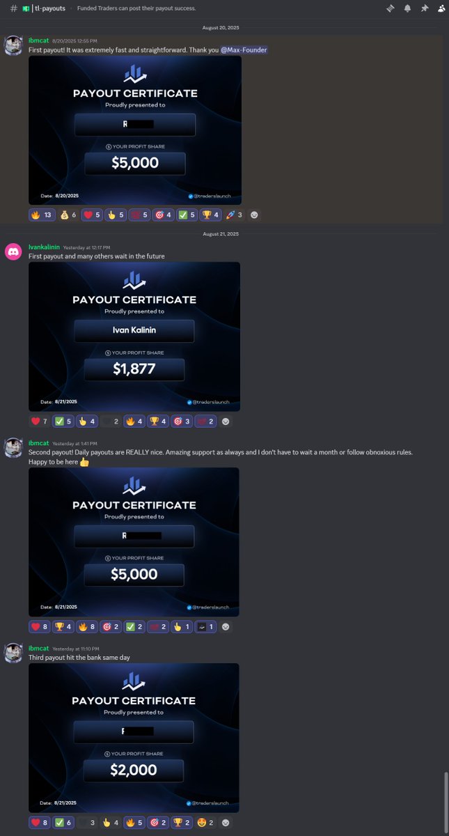 Our traders are crushing it this week🏆

We've been growing massively, and have been moving more traders live daily than we ever have before.

Love seeing traders taking payouts daily!