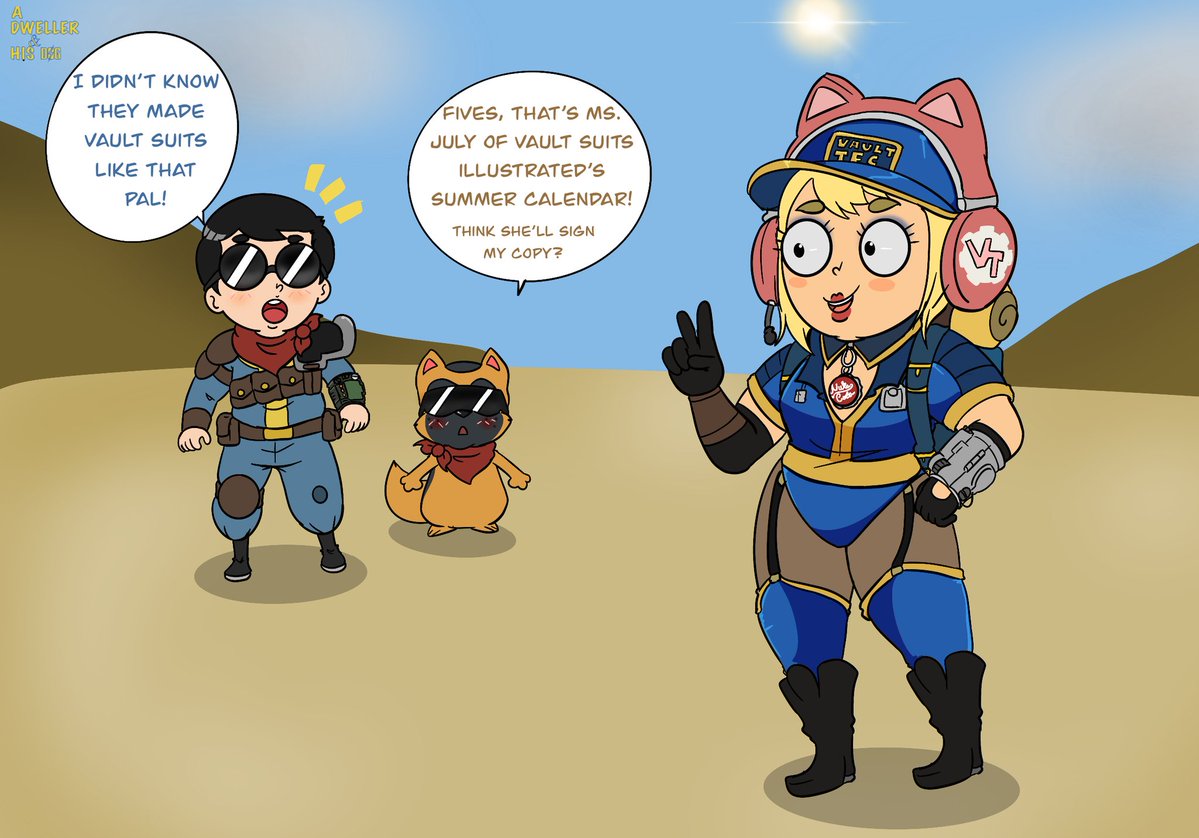 A Dweller and His Dog (@dwllerandhisdog) on Twitter photo Pal n Me were wandering around the wasteland the other day and long story short I FINALLY figured out those suspicious charges on my "Chahge Cahd" statements.
Pro Vault Dweller tip: Don't give your doggo unfiltered access to your caps.🤷🏻♂️
Cameo by: <a href="/HAKURU_15/">🌸 Hakuru15 🌸</a>
#fallout Pal n Me were wandering around the wasteland the other day and long story short I FINALLY figured out those suspicious charges on my "Chahge Cahd" statements.
Pro Vault Dweller tip: Don't give your doggo unfiltered access to your caps.🤷🏻♂️
Cameo by: <a href="/HAKURU_15/">🌸 Hakuru15 🌸</a>
#fallout