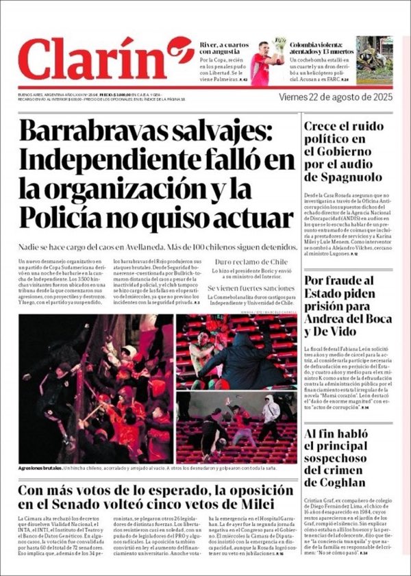 Prensa argentina y el escándalo en Avellaneda