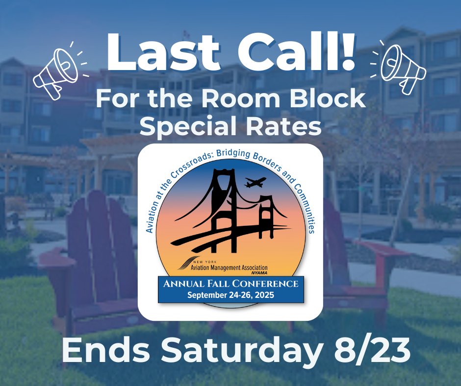 Last Call! Don’t miss your chance to take advantage of NYAMA’s special room block rates
The last day is tomorrow 8/23!
 Book now and save: bit.ly/4jLqsJM
