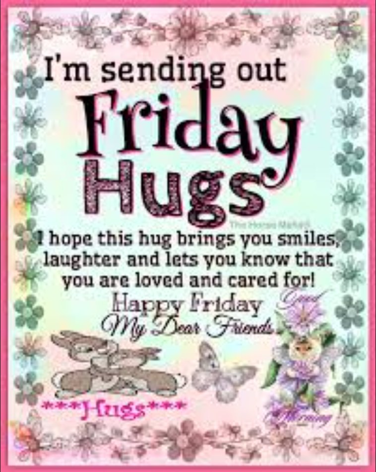 Happy Friday, lovelies!! {{{hugs}}} ✿(◠‿◠)✿
Wishing you all a marvelous day and a safe &amp; happy weekend. xxx 🌞🌻🤗💖
#TGIF #HappyFriday #Peace #Love #Smile #Hugs #BeGrateful #BeKind #SpreadLoveNotHate