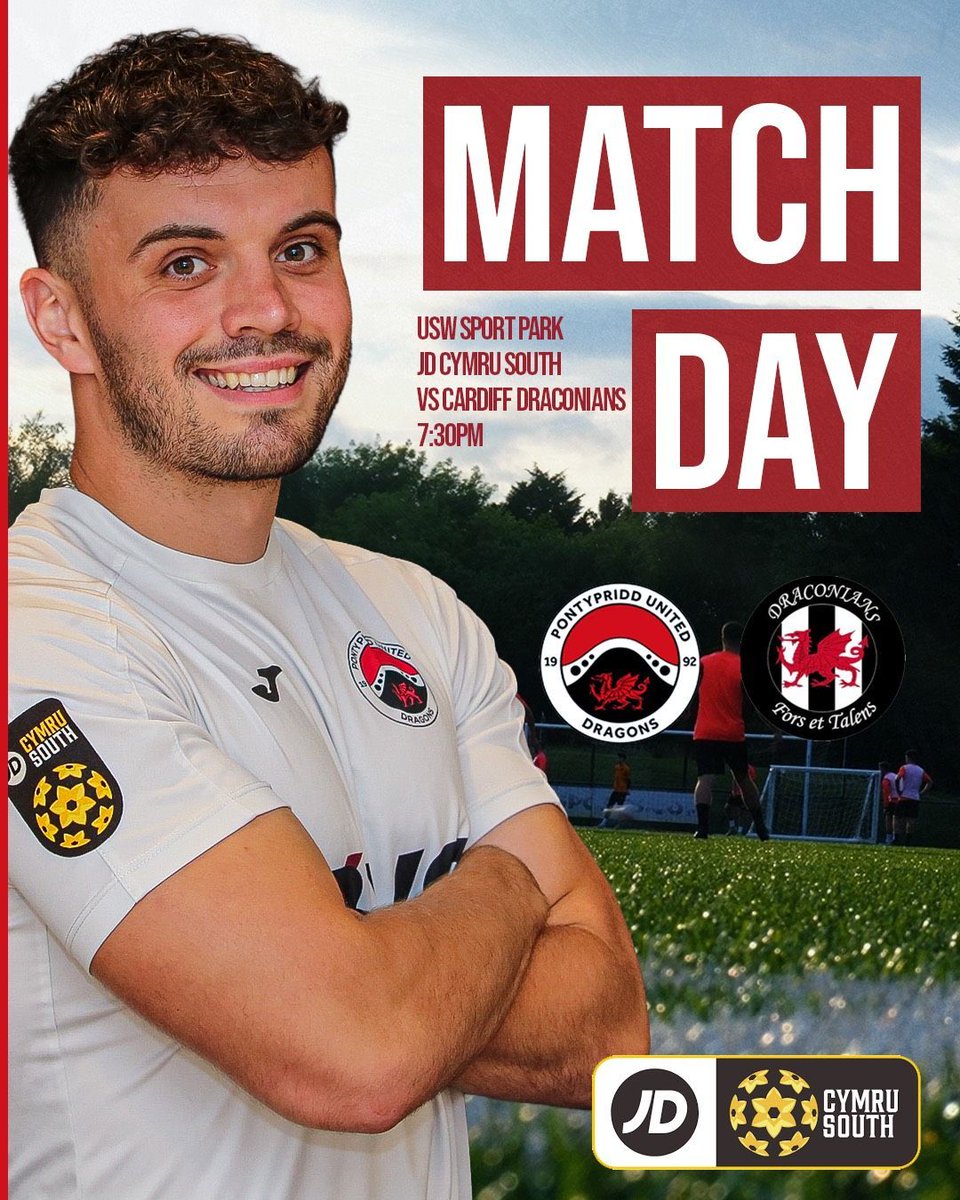 𝐌𝐀𝐓𝐂𝐇 𝐃𝐀𝐘 ⚽️

Pontypridd United 🆚 <a href="/CDraconians/">Cardiff Draconians</a>

📅 Friday 22nd August
⏰ 7:30PM
🏟 USW Sport Park
📍 CF37 5UP

🎨 <a href="/RhysJames_Sport/">Rhys</a>

Tickets: buff.ly/ufh2Yq1

#OneClub #WeAreUnited