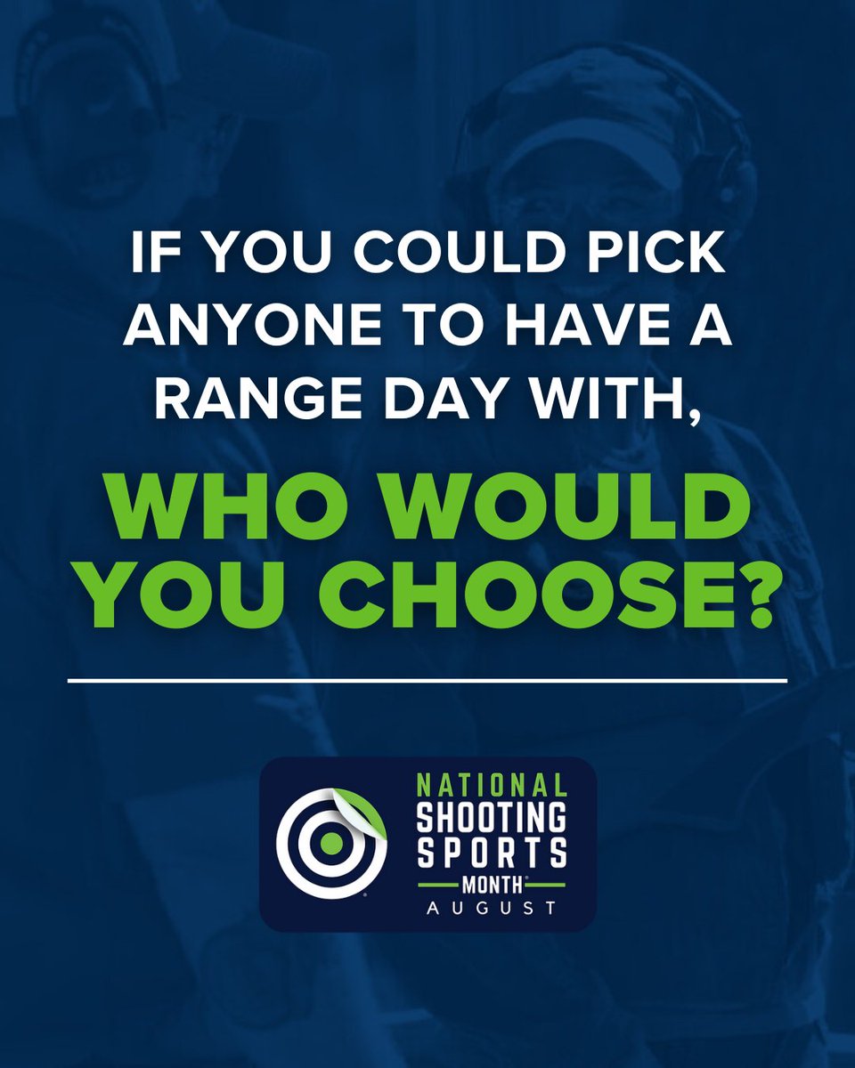 Tag your dream range partner below! 👥

It could be your best friend who can make anything a good time, that family member who's a crack shot, or even a pro shooter you'd love to learn from. 🎯

Ready to make some range memories? Start at shootingsportsmonth.org.

#LetsGoShooting