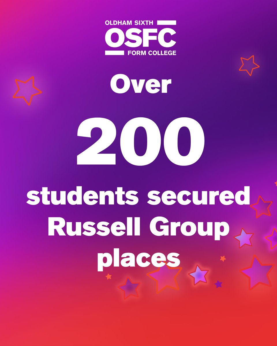 OSFC_Info's tweet image. Over 200 of our students are progressing onto Russell Group universities this year - our highest number ever!

We wish all of our 2025 leavers good luck in their next chapter, wherever that may be taking them!

#WeAreOSFC #ALevelResultsDay2025
