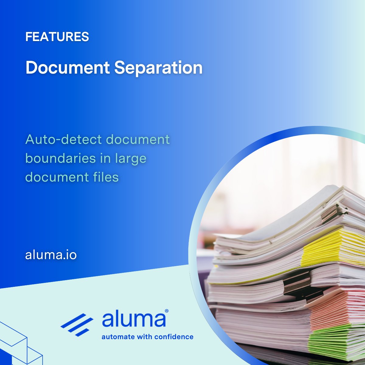 aluma_io's tweet image. Bring structure to old records and allow new documents to be scanned without manual separation. bit.ly/3rNFeal

#documentseparation #intelligentdocumentprocessing #autodetection