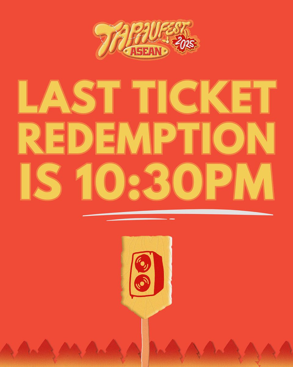 GENG! Kita akan tutup penebusan tiket pukul 10:30PM untuk kedua-dua hari. Kalau boleh datang awal, lagi ngam! Boleh enjoy keseluruhan TAPAUfest ✨🏕️🎶✨

Jumpa di Lenggong and drive safe besok! 🚗💨

#TAPAUfest2025 #ASEAN #SerumpunBerpesta #LepakLenggong