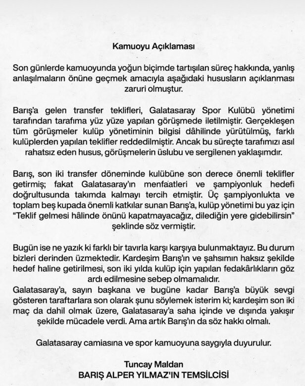 Barış Alper kadro dışı kalmalı ve gereken ceza verilmeli…