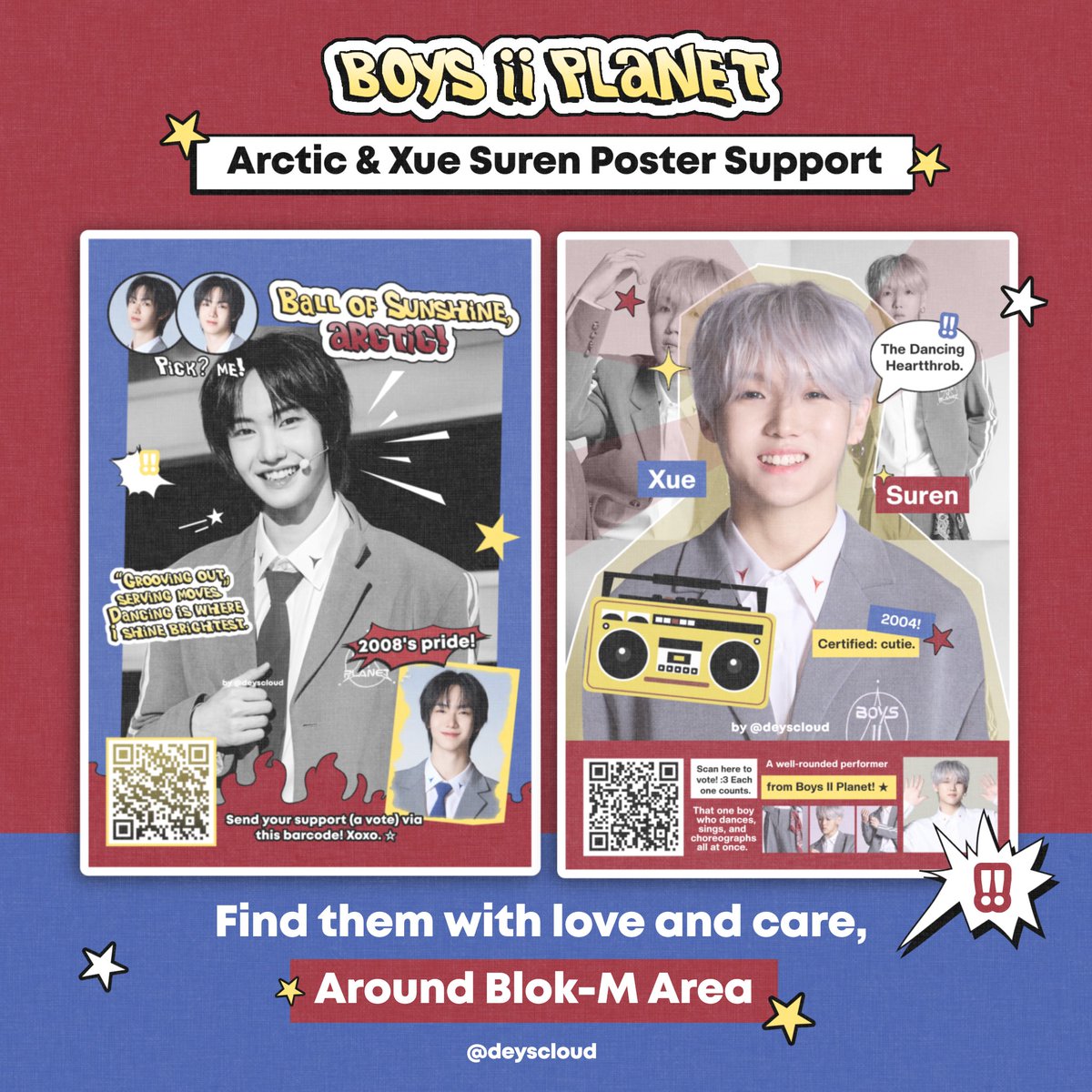 deyscloud's tweet image. ‼️📢 HELP RT &amp;amp; LIKE 🔊

𝓧𝐮𝐞 𝑺𝐮𝐫𝐞𝐧 &amp;amp; 𝕬𝐫𝐜𝐭𝐢𝐜 
💌 a support poster by @deyscloud

🔔 find them with love around Blok M, Jakarta
🗓️ starting Aug 24

kindly tag me if you spot one!%♡

#BOYS2PLANET #보이즈2플래닛 #아틱 #ARCTIC #อาร์กติก #XUESUREN #薛苏仁 #쉬에수런