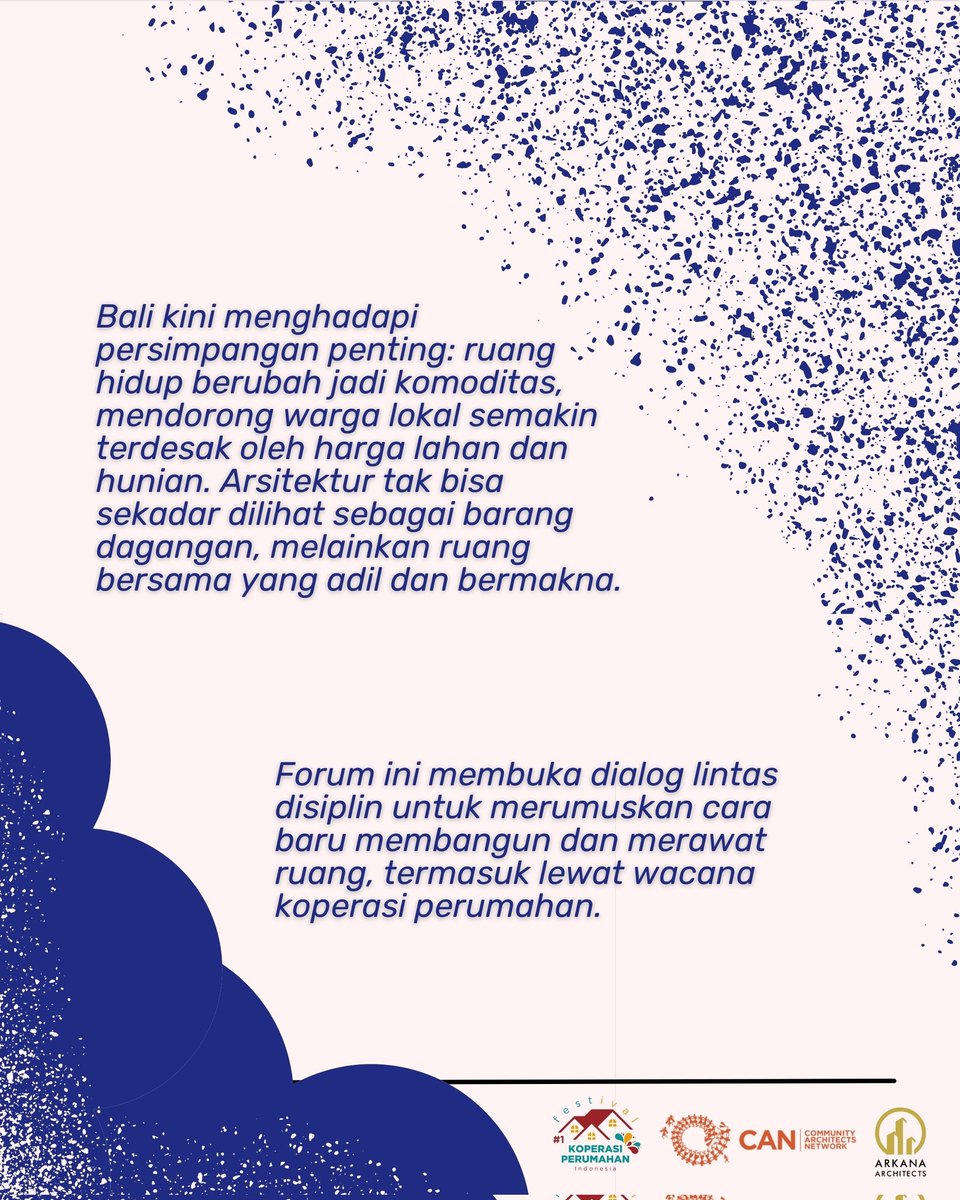 spectralsierra's tweet photo. Bagi teman-teman yang berada diluar Bali atau tidak mendapatkan slot pendaftaran peserta, tetapi masih tertarik untuk berpartisipasi, besok kami akan live streaming di IG @festivalkoperasiperumahan ya!

Sampai jumpa dan berdiskusi bersama besok! https://t.co/fDwP2rY1oQ