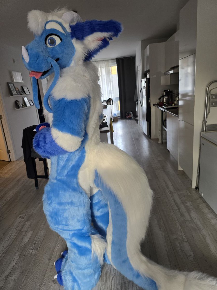 Happy #FursuitFriday !! Welcome to the family to this incredible noodle dragon! &lt;3 I loved working on all the details! He includes 4 types of different fur lenght!! It was so fun!!