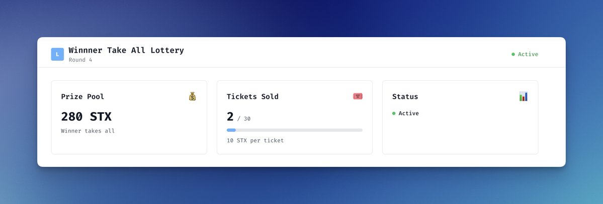 STX CITY (@stxcity) on Twitter photo 🎟️ GIVEAWAY ALERT! 🎟️
Win a FREE ticket for a chance at 280 STX in our lottery!
How to enter:
✅ Follow & RT this post
💬 Reply with your <a href="/Stacks/">stacks.btc</a> wallet address
👥 Tag 3 friends
🎯 One lucky winner gets a free lottery ticket!
Join the action at stx.city/lottery/winner…
Good 🎟️ GIVEAWAY ALERT! 🎟️
Win a FREE ticket for a chance at 280 STX in our lottery!
How to enter:
✅ Follow & RT this post
💬 Reply with your <a href="/Stacks/">stacks.btc</a> wallet address
👥 Tag 3 friends
🎯 One lucky winner gets a free lottery ticket!
Join the action at stx.city/lottery/winner…
Good