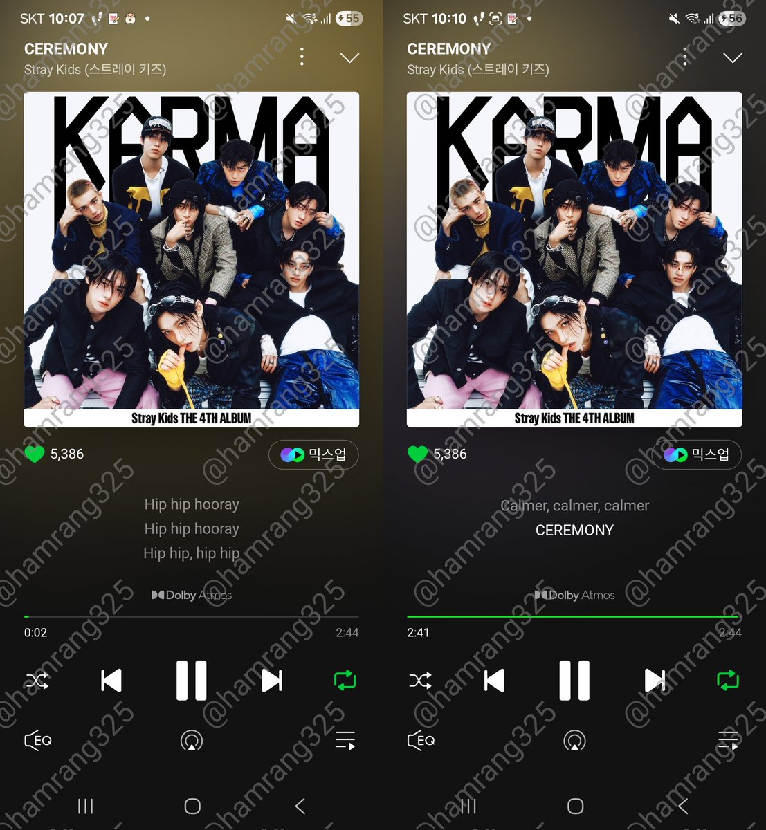 hamrang325's tweet photo. 22시 멜론 스밍 인증
#StrayKids #스트레이키즈 #KARMA 
#CEREMONY #CEREMONY_BurningTime 
#StrayKidsComeback #YouMakeStrayKidsStay https://t.co/ga6f0TjzR8