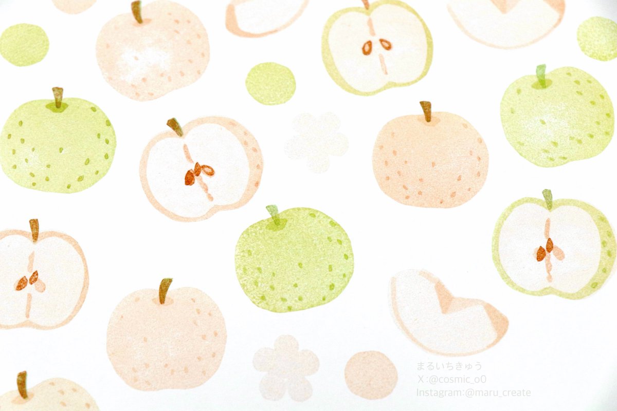 cosmic_o0's tweet image. 消しゴムはんこで 梨🍐

#消しゴムはんこ